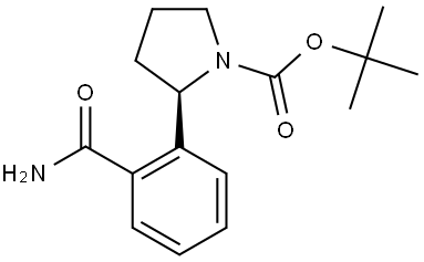 tert-butyl (R)-2-(2-carbamoylphenyl)pyrrolidine-1-carboxylate Structure