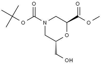 (2S,6S)-4-tert-butyl 2-methyl 6-(hydroxymethyl)morpholine-2,4-dicarboxylate Structure