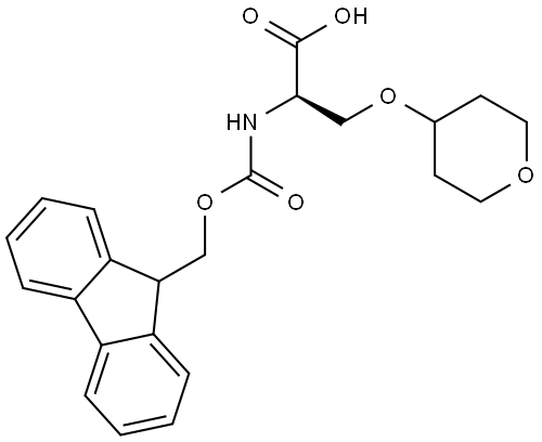 Fmoc-O-(tetrahydro-2H-pyran-4-yl)-D-serine Structure