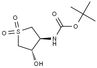 rac-tert-butyl N-[(3R,4R)-4-hydroxy-1,1-dioxo-1lambda6-thiolan-3-yl]carbamate Structure