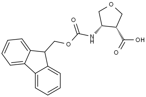 3-Furancarboxylic acid, 4-[[(9H-fluoren-9-ylmethoxy)carbonyl]amino]tetrahydro-, (3R,4S)- Structure