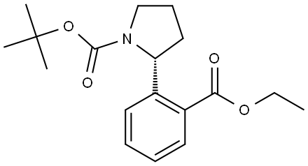 tert-butyl (R)-2-(2-(ethoxycarbonyl)phenyl)pyrrolidine-1-carboxylate Structure