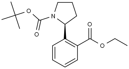 tert-butyl (S)-2-(2-(ethoxycarbonyl)phenyl)pyrrolidine-1-carboxylate Structure