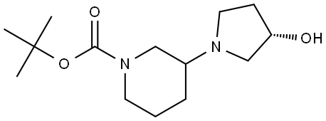 tert-butyl 3-((S)-3-hydroxypyrrolidin-1-yl)piperidine-1-carboxylate Structure