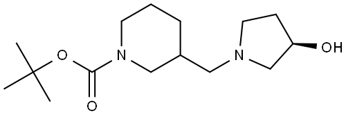 tert-butyl 3-(((R)-3-hydroxypyrrolidin-1-yl)methyl)piperidine-1-carboxylate Structure