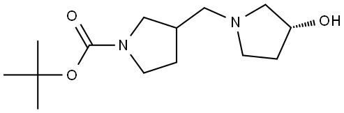 tert-butyl 3-(((R)-3-hydroxypyrrolidin-1-yl)methyl)pyrrolidine-1-carboxylate Structure