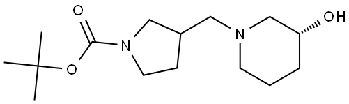 tert-butyl 3-(((R)-3-hydroxypiperidin-1-yl)methyl)pyrrolidine-1-carboxylate Structure