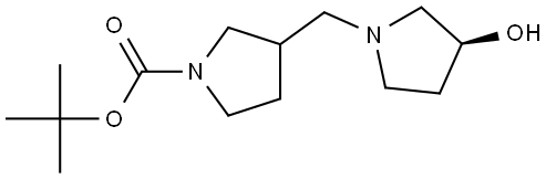 tert-butyl 3-(((S)-3-hydroxypyrrolidin-1-yl)methyl)pyrrolidine-1-carboxylate Structure