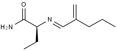 Butanamide, 2-[(E)-(2-methylenepentylidene)amino]-, (2S)- Structure