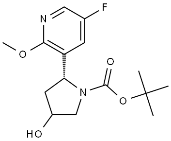 tert-butyl (2R)-2-(5-fluoro-2-methoxy-3-pyridyl)-4-hydroxy-pyrrolidine-1-carboxylate Structure