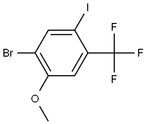 1-bromo-5-iodo-2-methoxy-4-(trifluoromethyl)benzene 구조식 이미지