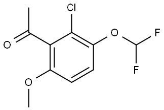 1-[2-Chloro-3-(difluoromethoxy)-6-methoxyphenyl]ethanone 구조식 이미지