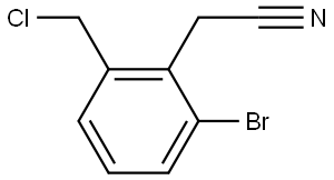 2-(2-bromo-6-(chloromethyl)phenyl)acetonitrile Structure