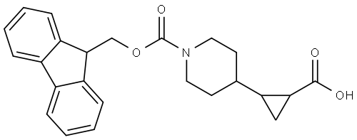 4-(2-Carboxy-cyclopropyl)-piperidine-1-carboxylic acid 9H-fluoren-9-ylmethyl ester Structure