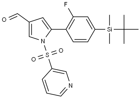 5-(4-(tert-butyldimethylsilyl)-2-fluorophenyl)-1-(pyridin-3-ylsulfonyl)-1H-pyrrole-3-carbaldehyde Structure