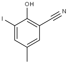 2-Hydroxy-3-iodo-5-methylbenzonitrile 구조식 이미지