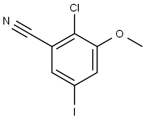 2-Chloro-5-iodo-3-methoxybenzonitrile 구조식 이미지