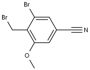 Benzonitrile, 3-bromo-4-(bromomethyl)-5-methoxy- Structure