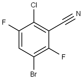 3-Bromo-6-chloro-2,5-difluorobenzonitrile Structure