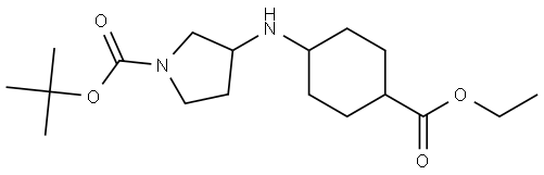 tert-butyl 3-((4-(ethoxycarbonyl)cyclohexyl)amino)pyrrolidine-1-carboxylate Structure