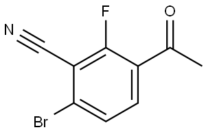 3-acetyl-6-bromo-2-fluorobenzonitrile Structure