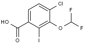 4-chloro-3-(difluoromethoxy)-2-iodobenzoic acid Structure