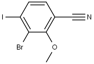 3-Bromo-4-iodo-2-methoxybenzonitrile Structure