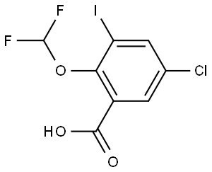 5-Chloro-2-(difluoromethoxy)-3-iodobenzoic acid Structure