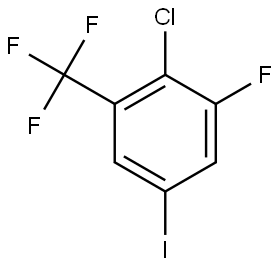 2-chloro-1-fluoro-5-iodo-3-(trifluoromethyl)benzene Structure