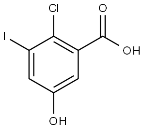 2-Chloro-5-hydroxy-3-iodobenzoic acid Structure