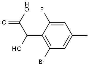 2-(2-bromo-6-fluoro-4-methylphenyl)-2-hydroxyacetic acid Structure