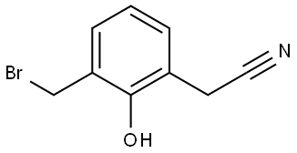 2-(3-(bromomethyl)-2-hydroxyphenyl)acetonitrile Structure