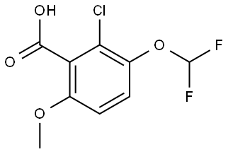 2-Chloro-3-(difluoromethoxy)-6-methoxybenzoic acid 구조식 이미지