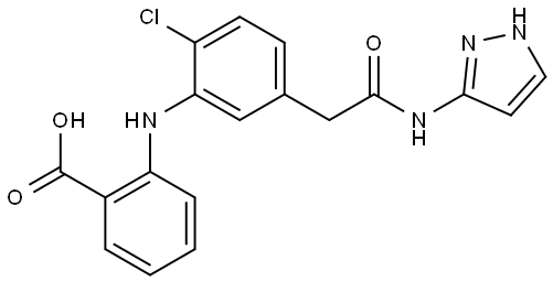 2-[[5-[2-[(3-Pyrazolyl)amino]-2-oxoethyl]-2-chlorophenyl]amino]benzoic Acid Structure