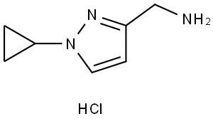 (1-Cyclopropylpyrazol-3-yl)methanamine hydrochloride Structure