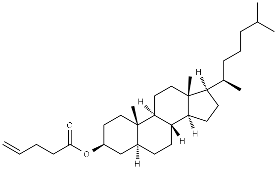 Cholestan-3-ol, 3-(4-pentenoate), (3β,5α)- Structure