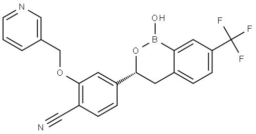 (R)-4-(1-hydroxy-7-(trifluoromethyl)-3,4-dihydro-1H-benzo[c][1,2]oxaborinin-3-yl)-2-(pyridin-3-ylmethoxy)benzonitrile Structure