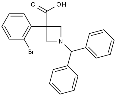 1-benzhydryl-3-(2-bromophenyl)azetidine-3-carboxylic acid Structure