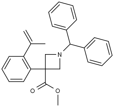 methyl 1-benzhydryl-3-(2-(prop-1-en-2-yl)phenyl)azetidine-3-carboxylate Structure