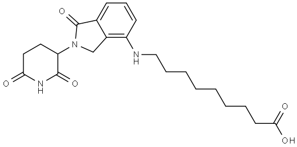 9-[[2-(2,6-dioxo-3-piperidyl)-1-oxo-isoindolin-4-yl]amino]nonanoic acid Structure