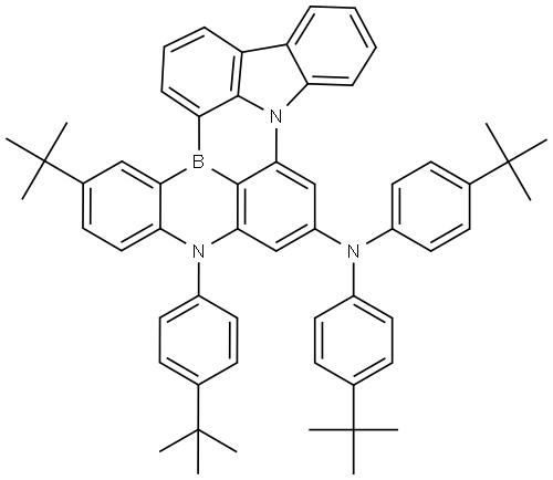 2-(tert-butyl)-N,N,5-tris(4-tert-butylphenyl)-5H-5,8b-diaza-15b-borabenzo[a]naphtho[1,2,3-hi]aceanthrylen-7-amine Structure