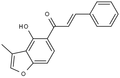 (2E)-1-(4-Hydroxy-3-methyl-5-benzofuranyl)-3-phenyl-2-propen-1-one Structure