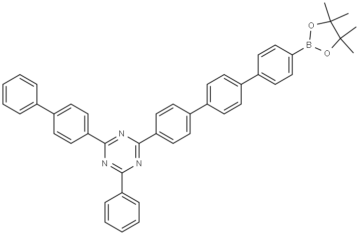 1,3,5-Triazine, 2-[1,1′-biphenyl]-4-yl-4-phenyl-6-[4′′-(4,4,5,5-tetramethyl-1,3,2-dioxaborolan-2-yl)[1,1′:4′,1′′-terphenyl]-4-yl]- Structure