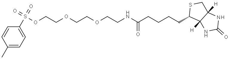 5-[(3aS,4S,6aR)-2-oxo-hexahydro-1H-thieno[3,4-d]imidazol-4-yl]-N-[2-(2-{2-[(4-methylbenzenesulfonyl)oxy]ethoxy}ethoxy)ethyl]pentanamide Structure