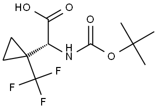 (R)-2-((tert-butoxycarbonyl)amino)-2-(1-(trifluoromethyl)cyclopropyl)acetic acid Structure