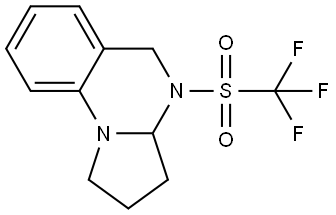 Pyrrolo[1,2-a]quinazoline, 1,2,3,3a,4,5-hexahydro-4-[(trifluoromethyl)sulfonyl]- Structure