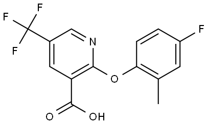 2-(4-fluoro-2-methylphenoxy)-5-(trifluoromethyl)nicotinic acid Structure