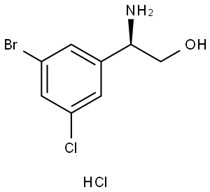 (2r)-2-Amino-2-(3-bromo-5-chlorophenyl)ethan-1-ol hydrochloride Structure