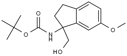 tert-butyl 
N-[1-(hydroxymethyl)-6-methoxy-2,3-dihydro-1H-i nden-1-yl]carbamate Structure