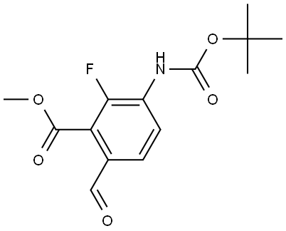 Methyl 3-[(tert-butoxycarbonyl)amino]-2-fluoro-6-formylbenzoate Structure